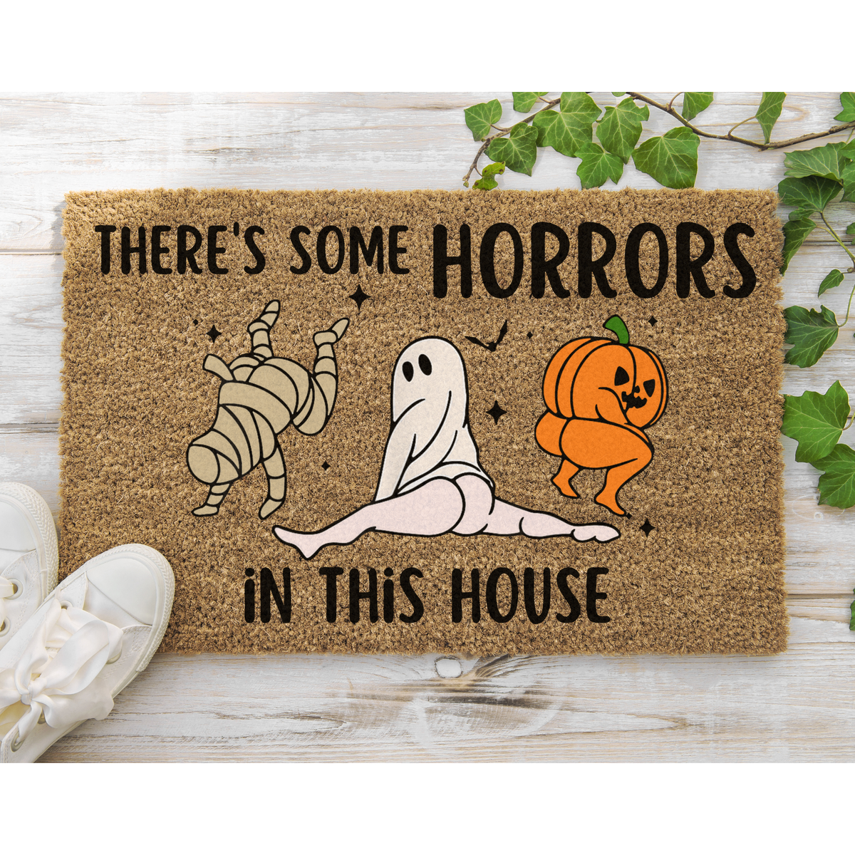 Funny Halloween Front Door Mat, This Family is Batty