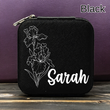 Load image into Gallery viewer, Personalized travel jewelry box, square earring organizer, bridesmaid gifts, Floral Jewelry Case, Personalized Birth Flower Jewelry Box