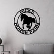 Load image into Gallery viewer, Personalized Horse Metal Sign, Horseshoe Art, Western Decor, Initial Metal Sign, Housewarming Gift, Metal Wall Art, Metal Wall Decor, Sign