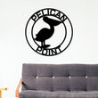 Load image into Gallery viewer, Christmas Gift, Personalized Metal Pelican Sign, Customizable Door Hanger or Wall Art, Pelican Sign, Last name Sign, Metal sign, Lake Sign