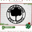 Load image into Gallery viewer, Christmas Gift, Personalized sign, Oak tree sign, Family name sign, steel sign, wreath, home decor, Family tree sign, welcome sign, oak tree