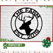Load image into Gallery viewer, Christmas Gift, Ranch sign, Farm sign, Hunting sign, Deer Head Sign, Metal deer sign, Antler Decor, Deer Camp Sign, Last name Sign, Gift