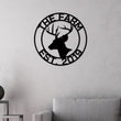 Load image into Gallery viewer, Christmas Gift, Ranch sign, Farm sign, Hunting sign, Deer Head Sign, Metal deer sign, Antler Decor, Deer Camp Sign, Last name Sign, Gift