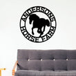 Load image into Gallery viewer, Personalized Horse Metal Sign, Horseshoe Art, Western Decor, Initial Metal Sign, Housewarming Gift, Metal Wall Art, Metal Wall Decor, Sign