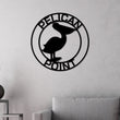 Load image into Gallery viewer, Personalized Metal Pelican Sign, Customizable Door Hanger or Wall Art, Pelican Sign, Last name Sign, Metal sign, Lake Sign, Lake House Sign