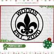Load image into Gallery viewer, Mothers day gift, Personalized Mothers day Gift, Gift for Mom, Fleur-De-Lis Circle Monogram, Fleur De Lis Customized Sign, Wall Mount
