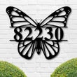 Load image into Gallery viewer, Butterfly Address Metal Sign