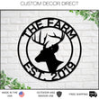Load image into Gallery viewer, Christmas Gift, Ranch sign, Farm sign, Hunting sign, Deer Head Sign, Metal deer sign, Antler Decor, Deer Camp Sign, Last name Sign, Gift