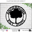 Load image into Gallery viewer, Christmas Gift, Personalized sign, Oak tree sign, Family name sign, steel sign, wreath, home decor, Family tree sign, welcome sign, oak tree