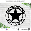 Load image into Gallery viewer, Family Name Metal Star Sign, Metal Wall Art, Housewarming Gift, Wedding Gift, Personalized Metal Wall Art, Custom Metal Wall Decor, Texas