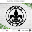 Load image into Gallery viewer, Mothers day gift, Personalized Mothers day Gift, Gift for Mom, Fleur-De-Lis Circle Monogram, Fleur De Lis Customized Sign, Wall Mount