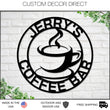 Load image into Gallery viewer, Café Sign, Coffee Cafe Sign, Custom Café, Coffee Lover, Metal Coffee Sign, Coffee Wall Art, Coffee Decor, Coffee Station Sign, Kitchen