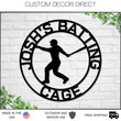 Load image into Gallery viewer, Personalized Metal Baseball Sign, Sports Decor for Man Cave, Coach Gift, Baseball Sign for Boys Room, Batting Cage Sign