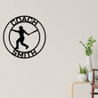 Load image into Gallery viewer, Personalized Metal Baseball Sign, Sports Decor for Man Cave, Coach Gift, Baseball Sign for Boys Room, Batting Cage Sign