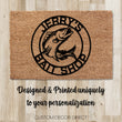 Load image into Gallery viewer, Fishing Doormat, Personalized Doormat, Fish Doormat, Last name Doormat, Doormat for Dad, Fathers Day Gift, Gift for Him, Wedding Gift, Fish