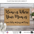 Load image into Gallery viewer, Home is Where Your Mom is, Mothers Day Gift, Mothers day Doormat, Personalized Doormat, Mom Doormat, Gift for Mom, Gigi, Grandma, Mommy
