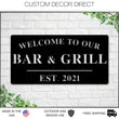 Load image into Gallery viewer, Welcome to Our Bar and Grill Sign, Personalized Bar and Grill Sign, Outdoor Bar and Grill Sign, Backyard Decor, Welcome Sign, Personalized