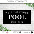 Load image into Gallery viewer, Custom Patio Sign, Personalized Pool & Patio Metal Sign, Metal Patio Sign, Outdoor Patio Sign, Metal Patio Sign with Name, Outdoor Pool Sign