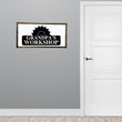Load image into Gallery viewer, Papa's Workshop Sign In A Saw Blade, Crescent Wrench & Hammer Art, Gifts For Papa, Woodworker Sign, Custom Workshop Sign, Gift for Papa