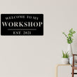 Load image into Gallery viewer, Workshop Sign, Workshop Decor, Personalized Workshop Sign, Gift For Dad, Fathers day Sign, Welcome to my Workshop, Man cave Metal sign, Dad