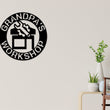 Load image into Gallery viewer, Personalized Fathers day Gift, Pop Pop's Workshop Sign In A Saw Blade, Crescent Wrench & Hammer Art, Gifts For Pop Pop, Woodworker Sign