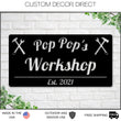 Load image into Gallery viewer, Fathers Day personalized Sign, Pop Pop's Workshop Sign, Crescent Wrench & Hammer Art, Gifts For Pop Pop, Custom Workshop Sign, Gift for Dad