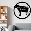 Load image into Gallery viewer, Cow Farm Name Custom Metal Sign