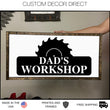 Load image into Gallery viewer, Papa's Workshop Sign In A Saw Blade, Crescent Wrench & Hammer Art, Gifts For Papa, Woodworker Sign, Custom Workshop Sign, Gift for Papa