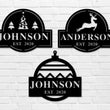 Load image into Gallery viewer, Last Name Christmas Custom Metal Sign