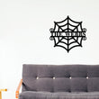 Load image into Gallery viewer, Spider Web Custom Monogram Metal Sign, Halloween Door Hanger, Halloween Decor, Fall Decor, Fall Wreath, Halloween Sign, Metal Art