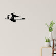Load image into Gallery viewer, Halloween Witch Door Corner Trim Sign, Witch decorations, Halloween decor, corner metal trim, black cat decor, Witch Metal sign