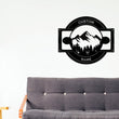 Load image into Gallery viewer, Snowboarding sign, Adventure sign, Cabin Metal Sign, Snowboard Mountain Themed Sign, Traveler gift, Snowboarding, Mountain trees Wall Art