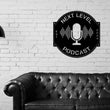 Load image into Gallery viewer, Podcast Studio Sign, Podcast Room Sign, Podcast Logo, Metal Sign, Podcast Decor, Podcast name Sign, Earphones Custom Sign, Microphone