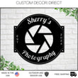 Load image into Gallery viewer, Custom Photographer Sign, Photography Sign, Personalized Photographer Sign, Metal Camera Sign, Photographer Gift, Camera Studio Decor, Gift