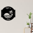 Load image into Gallery viewer, Pool Sign, Metal Pool Sign, Beach House Sign, Personalized pool, Palm Trees, Beach Decor, Front door, Tropical Patio Pool Sign, Patio metal