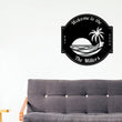 Load image into Gallery viewer, Pool Sign, Metal Pool Sign, Beach House Sign, Personalized pool, Palm Trees, Beach Decor, Front door, Tropical Patio Pool Sign, Patio metal