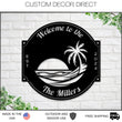 Load image into Gallery viewer, Pool Sign, Metal Pool Sign, Beach House Sign, Personalized pool, Palm Trees, Beach Decor, Front door, Tropical Patio Pool Sign, Patio metal