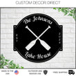 Load image into Gallery viewer, Lakehouse sign, Canoe Sign, Personalized Canoe Sign, Metal Canoe Sign, Custom Cabin Sign, Metal sign, Camping sign, Lodge Sign, Cabin Sign
