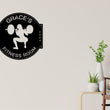 Load image into Gallery viewer, Personalized Women's Gym Sign, women's Fitness Sign, Custom Metal Gym Sign, Home Gym, Kettlebell Sign, Weights, Cross Fit Sign, Barbell Sign