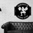 Load image into Gallery viewer, Personalized Women's Gym Sign, women's Fitness Sign, Custom Metal Gym Sign, Home Gym, Kettlebell Sign, Weights, Cross Fit Sign, Barbell Sign