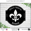 Load image into Gallery viewer, Fleur De Lis Sign, Metal Fleur De Lis, Fleur De Lis Customized Sign, Personalized Fleur De Lis, Last Name Sign, Fleur-De-Lis Circle, Decor