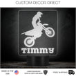 Load image into Gallery viewer, Motocross LED Light, Personalized Motorcycle Night Light, Motorcycle Rider Decor, Motocross Sport, Name Sign, Lamp, Custom Night Light Gift