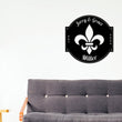 Load image into Gallery viewer, Fleur De Lis Sign, Metal Fleur De Lis, Fleur De Lis Customized Sign, Personalized Fleur De Lis, Last Name Sign, Fleur-De-Lis Circle, Decor