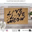 Load image into Gallery viewer, Live Love Meow Doormat, Funny Cat Doormat, Funny Doormat, Cat Lover Welcome Mat Cat Gift, Funny Cat Gift Ideas, Gift for Cat Owner, Love
