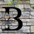 Load image into Gallery viewer, Fleur De Lis, Last Name Monogram, Monogram Door Hanger, Wedding Monogram, Initial Sign, Fleur De Lis Wall Art, Metal Monogram, Door Hanger