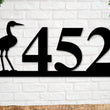 Load image into Gallery viewer, Crane Sign, Crane Address Sign, Bird House Numbers, Branch Address Sign, Porch Sign, Metal Address Sign, Metal Address numbers, Address Sign