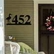 Load image into Gallery viewer, Crane Sign, Crane Address Sign, Bird House Numbers, Branch Address Sign, Porch Sign, Metal Address Sign, Metal Address numbers, Address Sign