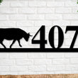 Load image into Gallery viewer, Bull Sign, Bull Address Sign, Farm Animal Numbers, Farm Address Sign, Barn Sign, Metal Address Sign, Farm Animal Address numbers, Farm Sign