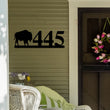 Load image into Gallery viewer, Bison Sign, Bison Address Sign, Farm Animal Numbers, Farm Address Sign, Barn Sign, Metal Address Sign, Farm Animal Address number, Farm Sign