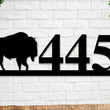 Load image into Gallery viewer, Bison Sign, Bison Address Sign, Farm Animal Numbers, Farm Address Sign, Barn Sign, Metal Address Sign, Farm Animal Address number, Farm Sign